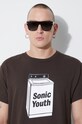 PLEASURES cotton t-shirt Techpack P23SY020 brown