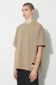 beige Evisu cotton t-shirt Logo and Seagull Applique