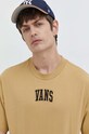 Vans tricou din bumbac galben VN000F4M5QJ1