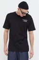 Βαμβακερό μπλουζάκι Vans μαύρο
