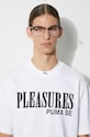 Puma t-shirt bawełniany PUMA x PLEASURES Typo Tee 620878 biały
