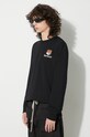Barbour cotton longsleeve top Barbour x Maison Kitsune Fox Head L/S Tee black MTS1228