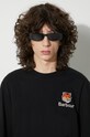 Barbour cotton longsleeve top Barbour x Maison Kitsune Fox Head L/S Tee MTS1228 black