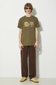 Maharishi tricou din bumbac Tiger Vs. Samurai T-Shirt 1079.OLIVE verde AW23