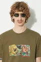 Хлопковая футболка Maharishi Tiger Vs. Samurai T-Shirt 1079.OLIVE зелёный