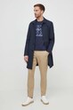 Michael Kors t-shirt bawełniany CR451VR1V2 granatowy SS24