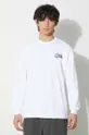 λευκό Βαμβακερή μπλούζα με μακριά μανίκια Lacoste Ανδρικά