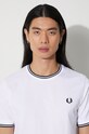 Бавовняна футболка Fred Perry M1588.100 білий