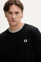 Bavlněné tričko s dlouhým rukávem Fred Perry černá M9602.102