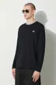 black Fred Perry cotton longsleeve top