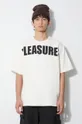 beżowy PLEASURES t-shirt bawełniany Expand Heavyweight Shirt