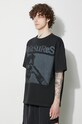 PLEASURES cotton t-shirt Gouge Heavyweight Shirt black P23W039.BLACK