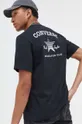 czarny Converse t-shirt bawełniany