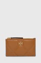 Tory Burch portofel de piele Kira Diamond Quilt piele bej 158629.201
