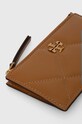 Kožená peněženka Tory Burch Kira Diamond Quilt 158629.201 béžová AW24