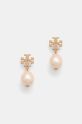 Tory Burch orecchini placcati oro KIRA PEARL oro plissettato rosa 65156.650