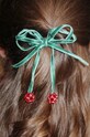 Konges Sløjd gumki do włosów 2 PACK CHERRY BOW HAIR CLIPS 2-pack zielony KS101850