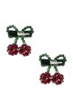 Dziewczynka Konges Sløjd gumki do włosów 2 PACK CHERRY BOW HAIR CLIPS 2-pack KS101850 zielony