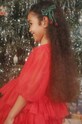 Konges Sløjd gumki do włosów 2 PACK CHERRY BOW HAIR CLIPS 2-pack KS101850 zielony