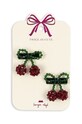 Konges Sløjd gumki do włosów 2 PACK CHERRY BOW HAIR CLIPS 2-pack zielony KS101850