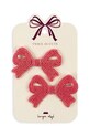 Sponky Konges Sløjd 2 PACK PEARLY BOW HAIR CLIPS 2-pak KS101855 ružová AW24
