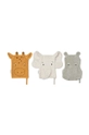 Detská rukavica na umývanie Liewood Sylvester All together Washcloth 3-Pack 3-pak LW19629 hnedá AW24