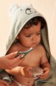 Liewood ręcznik bawełniany niemowlęcy Vilas Bear Baby Hooded Towel zielony LW19630