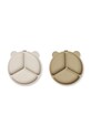 Liewood zestaw talerzy Stacy Divider Suction Plate 2-Pack 2-pack LW15122 beżowy AA00