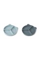 Sada talířů Liewood Stacy Divider Suction Plate 2-pack 2-pack modrá LW15122