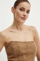 Džínsový top Miss Sixty 6L2XJ1840000 XJ1840 DENIM STRAPLESS béžová 6L2XJ1840000