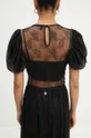 Одяг Блузка Rotate Lace Puff Sleeve Top 112727100 чорний