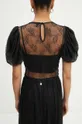 Îmbrăcăminte Rotate bluza Lace Puff Sleeve Top 112727100 negru