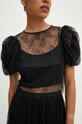 Rotate blouse Lace Puff Sleeve Top 112727100 black