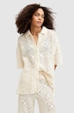 AllSaints camasa din bumbac MILLY TOP uni bej W031KA
