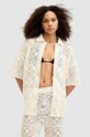 AllSaints koszula bawełniana MILLY TOP W031KA beżowy