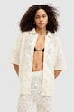 AllSaints camasa din bumbac MILLY TOP W031KA bej