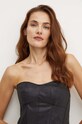 Armani Exchange top jeansowy XW000077.AF10212 czarny