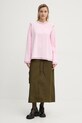 Бавовняний лонгслів Résumé CamRS 222301210 рожевий AW24