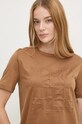 Bavlněné tričko Max Mara Leisure hnědá 2426946038600