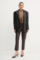 Luisa Spagnoli maglietta in seta LOL 541492 marrone AW24