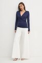 United Colors of Benetton bluză din cașmir 3R0KD401J bleumarin AW24