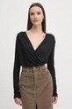 United Colors of Benetton bluzka z domieszką kaszmiru czarny 3R0KD401J
