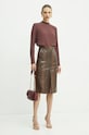 Twinset bluzka z domieszką jedwabiu 242TT2341 czerwony AW24