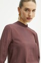 Twinset bluzka z domieszką jedwabiu czerwony 242TT2341