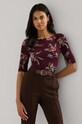 Βαμβακερή μπλούζα Lauren Ralph Lauren casual μπορντό 200951317