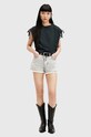 Bavlněná halenka AllSaints CASSIE TEE černá W157JA