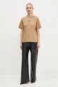 Bavlnené tričko BOSS 50526205 béžová AW24