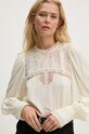 Μεταξωτή μπλούζα ZADIG&VOLTAIRE μακρύ μπεζ WWSH00585