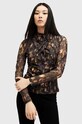 Блузка AllSaints TIA MESH TOP узор чёрный W126JB