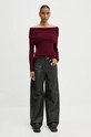 A.L.C. sweter wełniany Evelyn 7SWTP00623 bordowy AW24